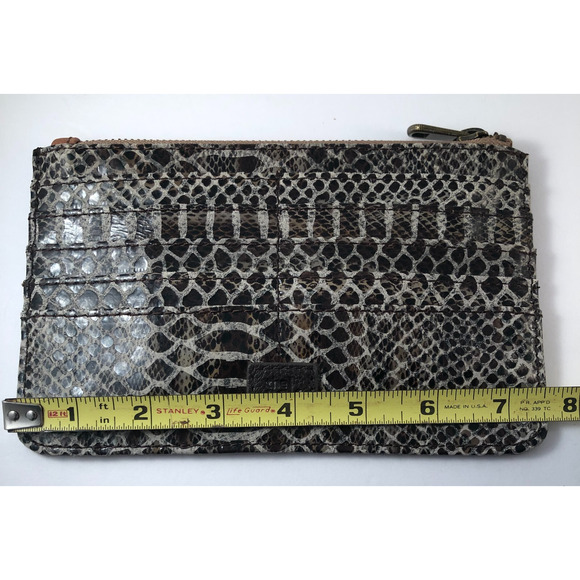 The Sak, Snake Print Leather Card/ Coin Wallet/ Pouch, Gray - Picture 11 of 12